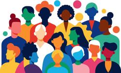 Cartoon of diverse people