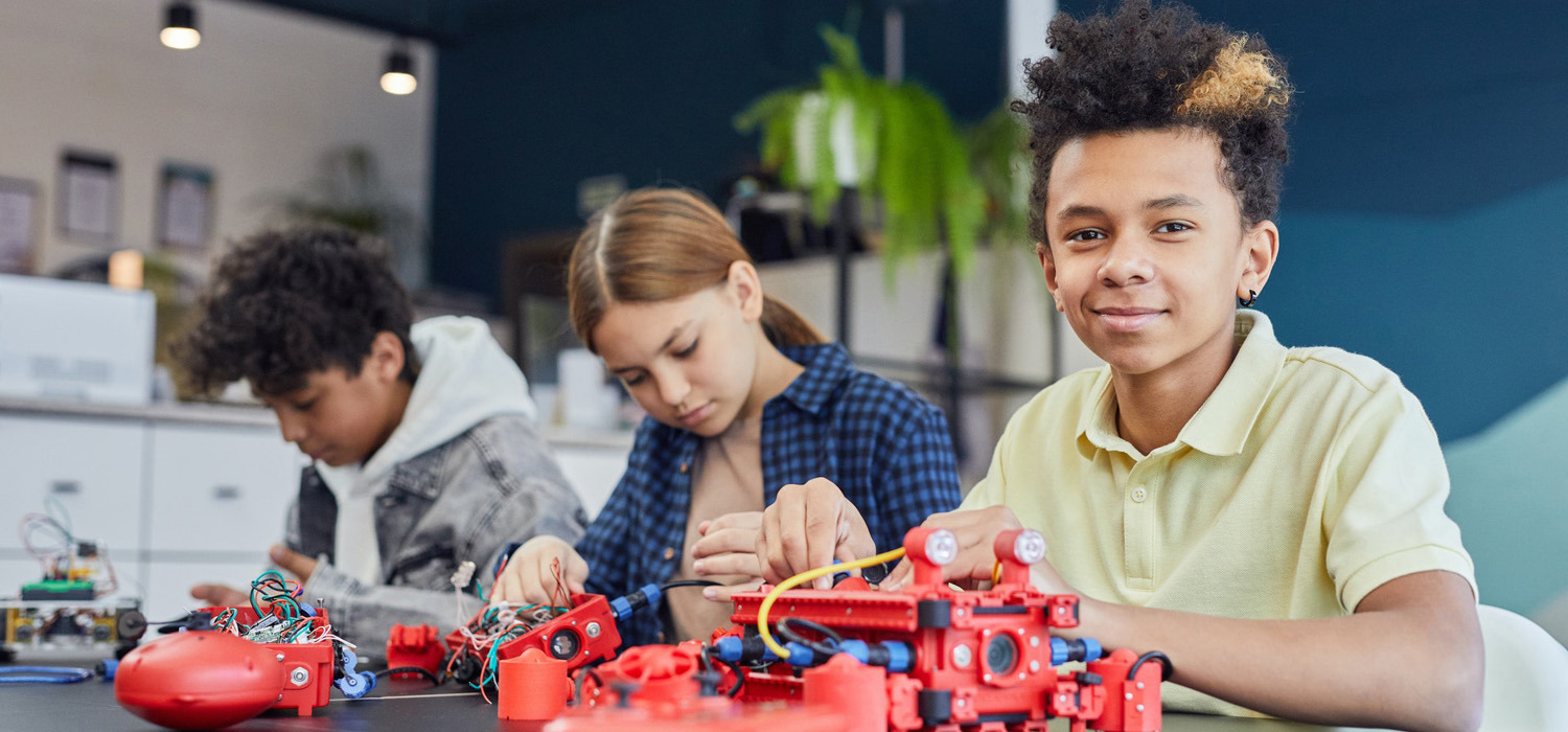 robotics club students