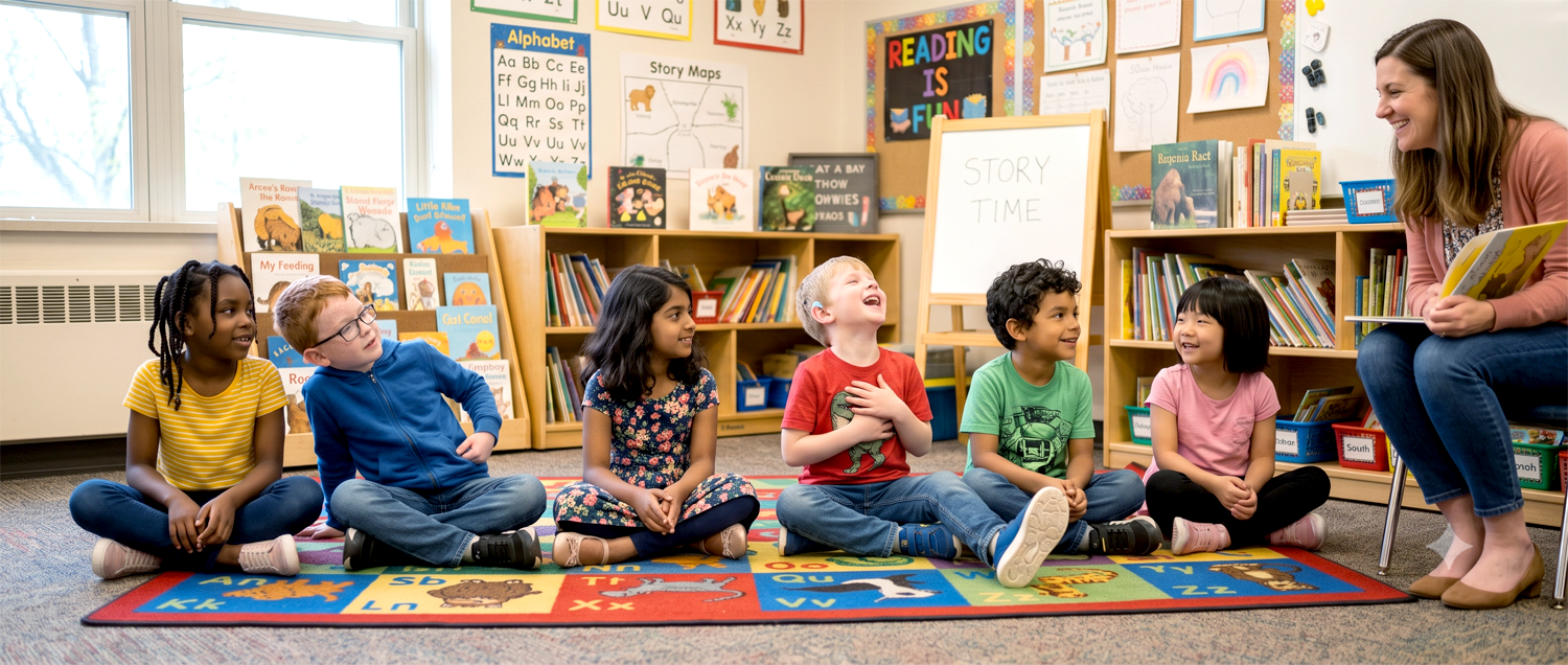 students on the floor