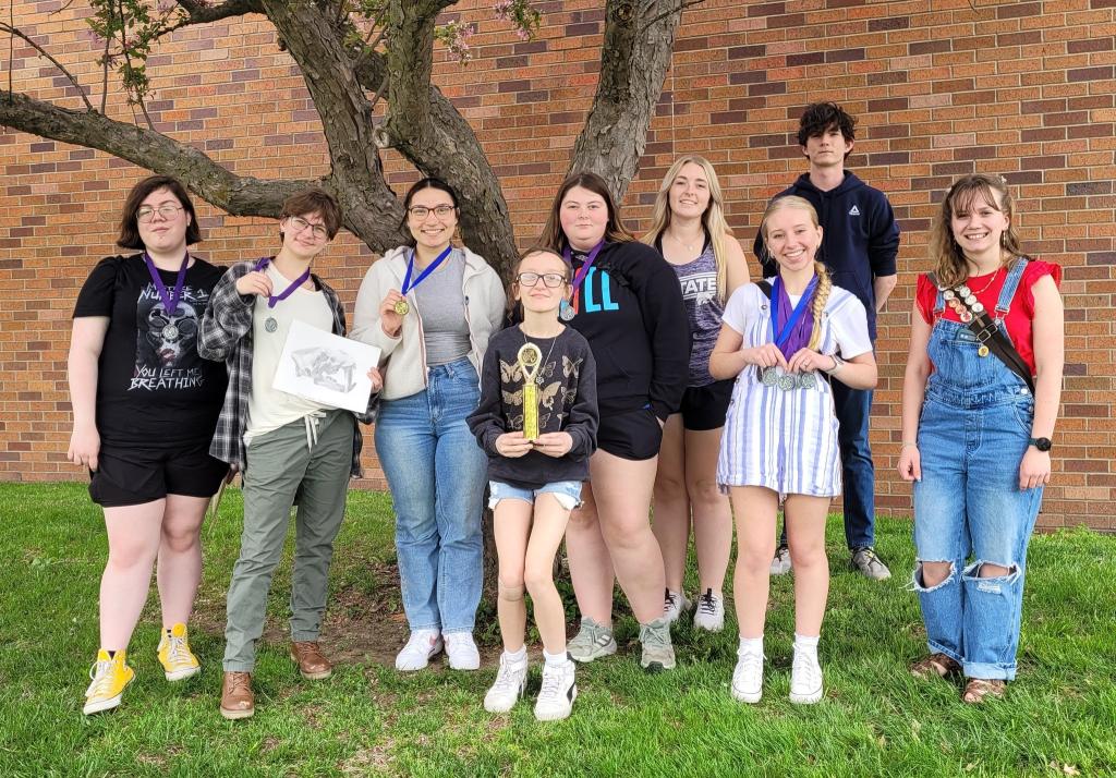 students posing