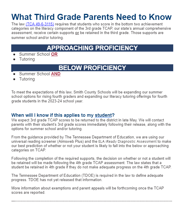 What Parents Need To Know About the 3rd Grade Retention Law