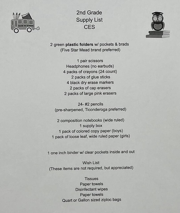 School Supply List 3